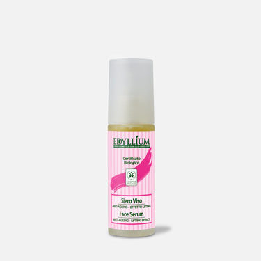 Il siero lifting Edyllium e' arricchito con ingredienti certificati biologici: Olio di Oliva Dop GARDA, Aloe Vera, Estratto di Acerola, Acido Jaluronico, Amamelide, Estratto di Arancio Dolce e di Limone